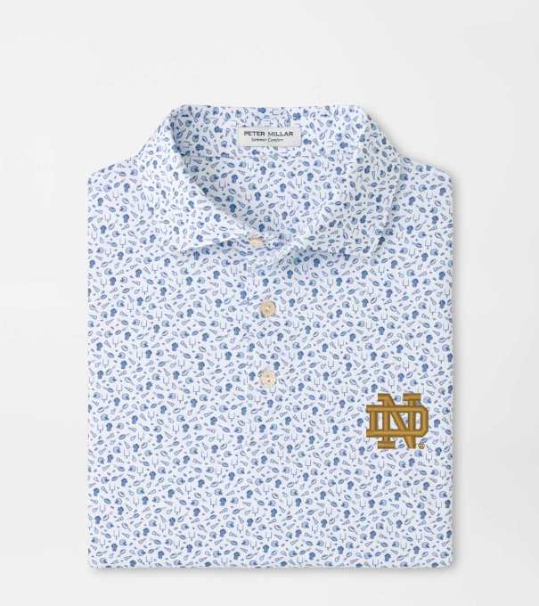 Notre Dame Kick Off Performance Jersey Polo in Blue Frost