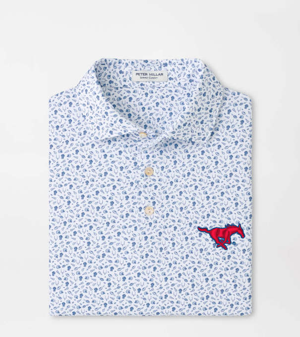 SMU Kick Off Performance Jersey Polo in Blue Frost