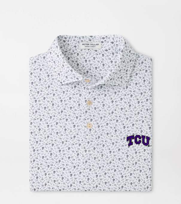 TCU Kick Off Performance Jersey Polo in Gale Grey
