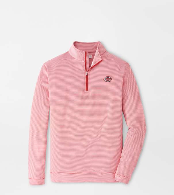 Cincinnati Reds Perth Sugar Stripe Performance Quarter-Zip in Red3/White