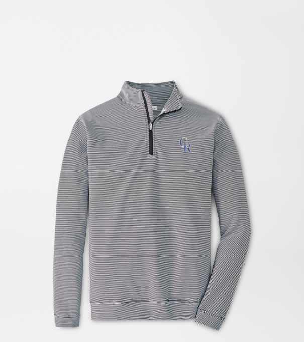 Colorado Rockies Perth Sugar Stripe Performance Quarter-Zip in Black/White
