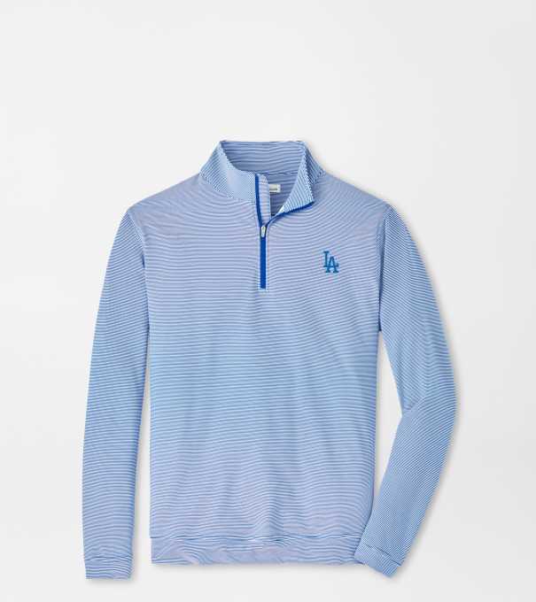 Los Angeles Dodgers Perth Sugar Stripe Performance Quarter-Zip in Blue3/White