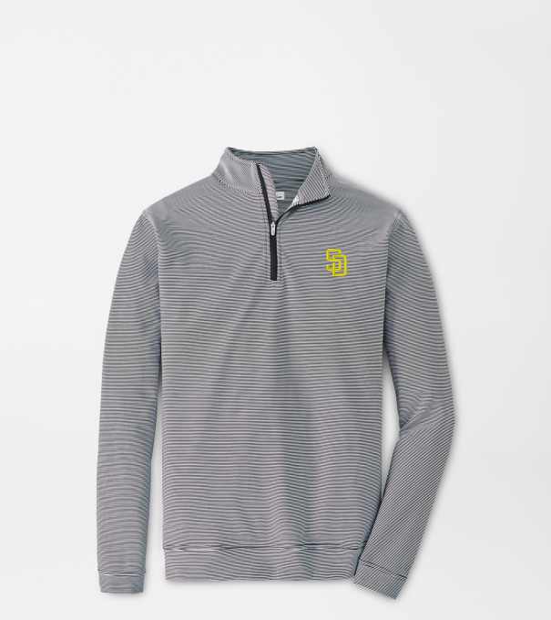 San Diego Padres Perth Sugar Stripe Performance Quarter-Zip in Black/White