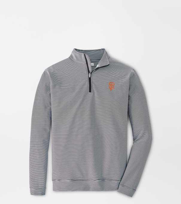 San Francisco Giants Perth Sugar Stripe Performance Quarter-Zip in Black/White