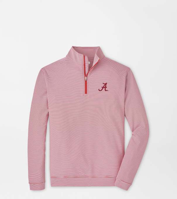 Alabama Perth Sugar Stripe Performance Quarter-Zip in Crimson1/White