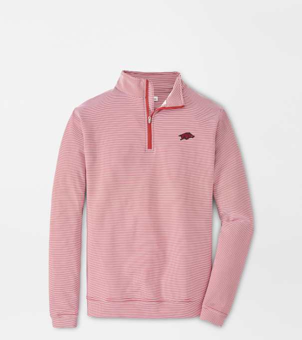 Arkansas Perth Sugar Stripe Performance Quarter-Zip in Crimson1/White