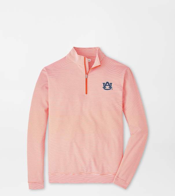 Auburn Perth Sugar Stripe Performance Quarter-Zip in Orange6/White