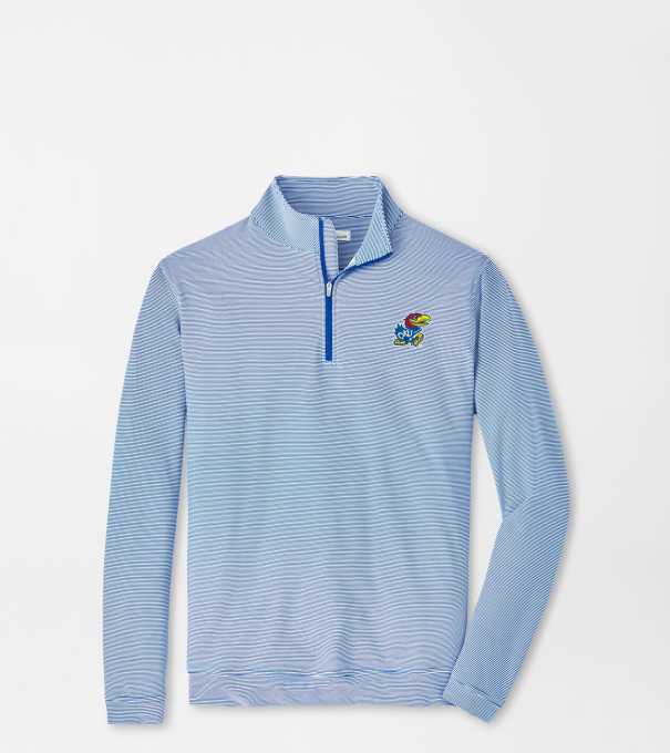 Kansas Perth Sugar Stripe Performance Quarter-Zip in Blue3/White