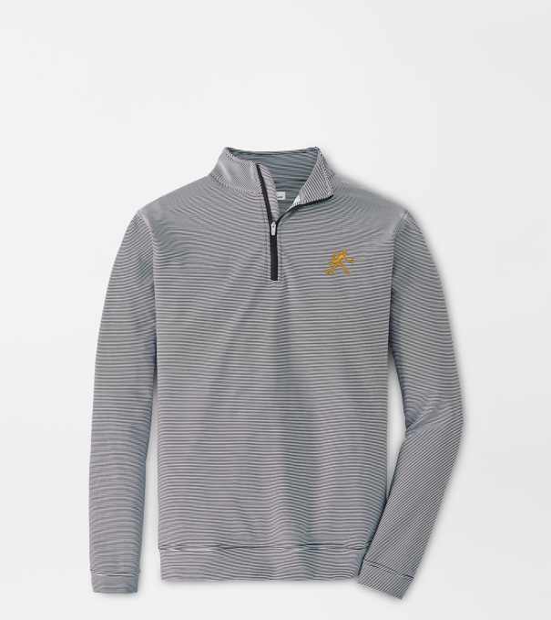 Wake Forest Walking Deacon Perth Sugar Stripe Performance Quarter-Zip in Black/White