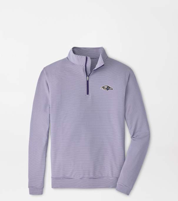 Baltimore Ravens Perth Sugar Stripe Performance Quarter-Zip in Purple2/White