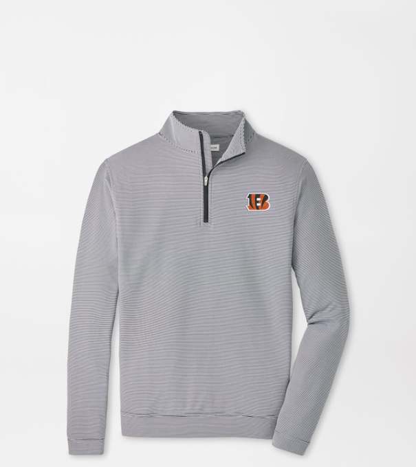 Cincinnati Bengals Perth Sugar Stripe Performance Quarter-Zip in Black/White