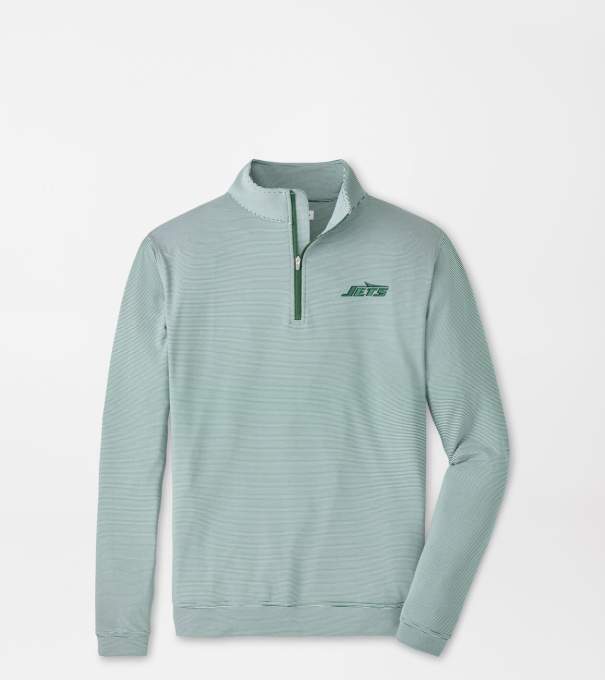 New York Jets Perth Sugar Stripe Performance Quarter-Zip in Green1/White