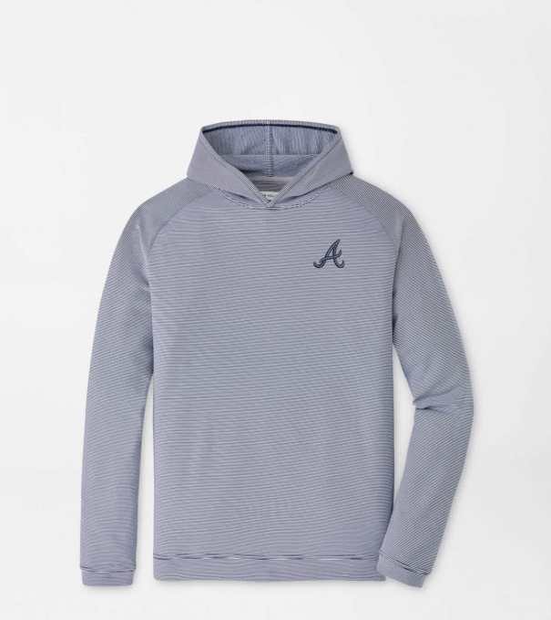Atlanta Braves Pine Sugar Stripe Performance Hoodie in Navy