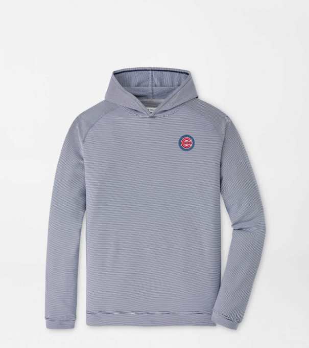 Chicago Cubs Pine Sugar Stripe Performance Hoodie in Navy