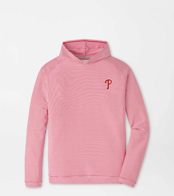 Philadelphia Phillies Pine Sugar Stripe Performance Hoodie in Red3