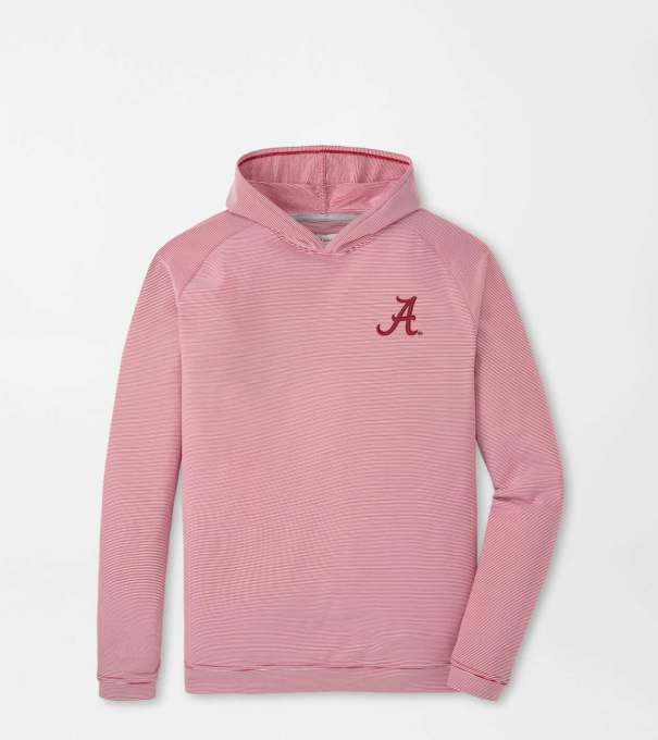 Alabama Pine Sugar Stripe Performance Hoodie in Crimson1