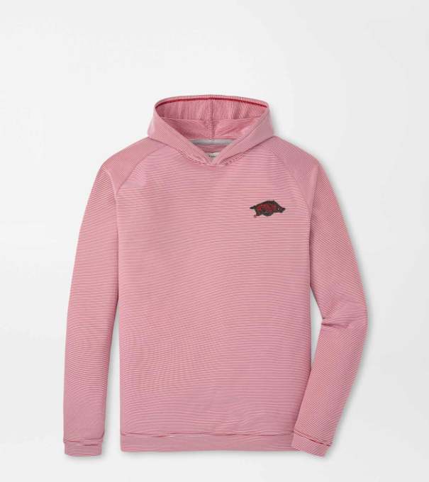 Arkansas Pine Sugar Stripe Performance Hoodie in Crimson1