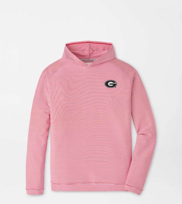 Georgia Pine Sugar Stripe Performance Hoodie in Red3