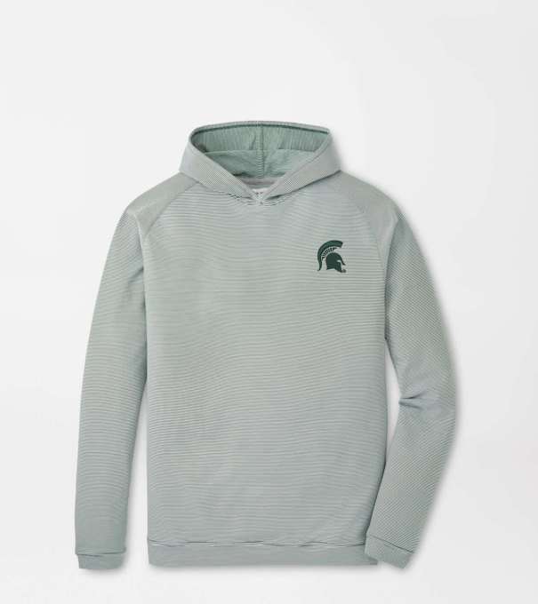 Michigan State Spartans Pine Sugar Stripe Performance Hoodie in Green1