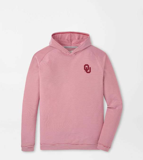 Oklahoma Pine Sugar Stripe Performance Hoodie in Crimson1