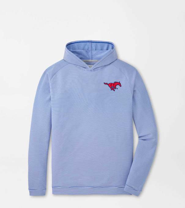 SMU Pine Sugar Stripe Performance Hoodie in Blue3