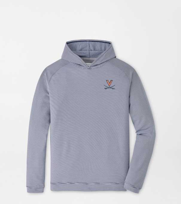 Virginia Pine Sugar Stripe Performance Hoodie in Navy
