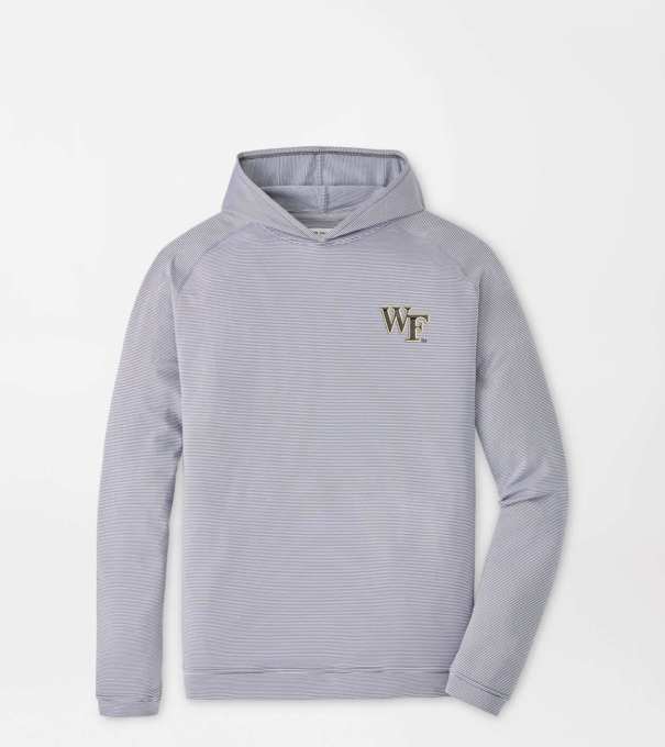 Wake Forest Pine Sugar Stripe Performance Hoodie in Iron