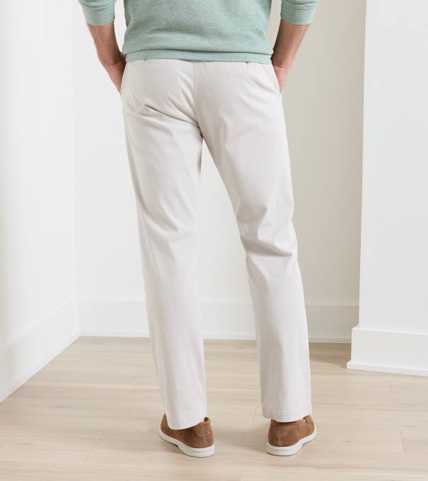 Signature Sateen Flat Front Trouser in Stone