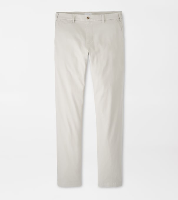 Signature Sateen Flat Front Trouser in Stone