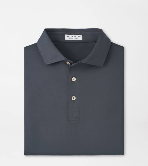 Solid Performance Jersey Polo in Iron