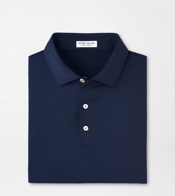 Solid Performance Jersey Polo in Navy