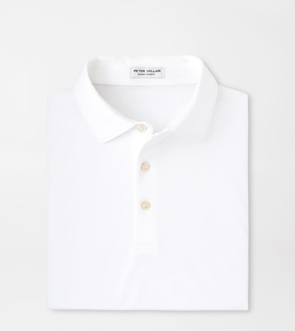 Solid Performance Jersey Polo in White
