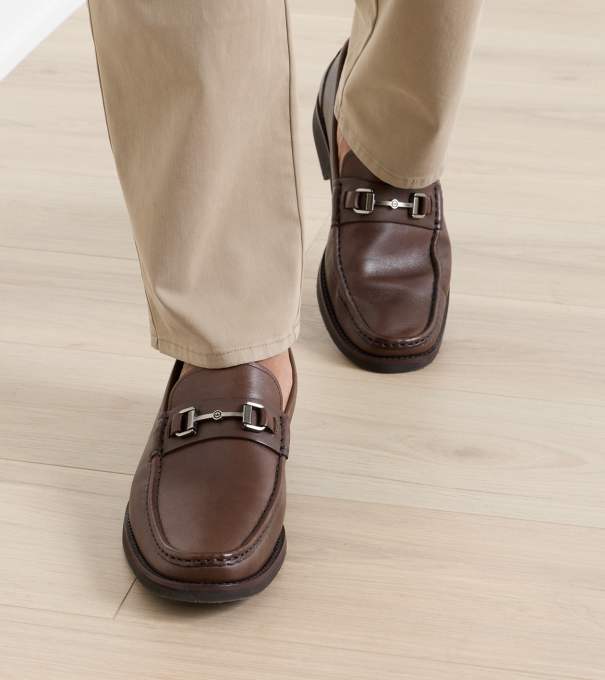 Leather Bit Loafer in Brown