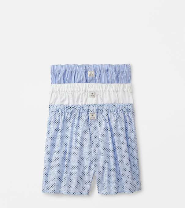 Dempsey Three-Pack Cotton Boxer in Cottage Blue