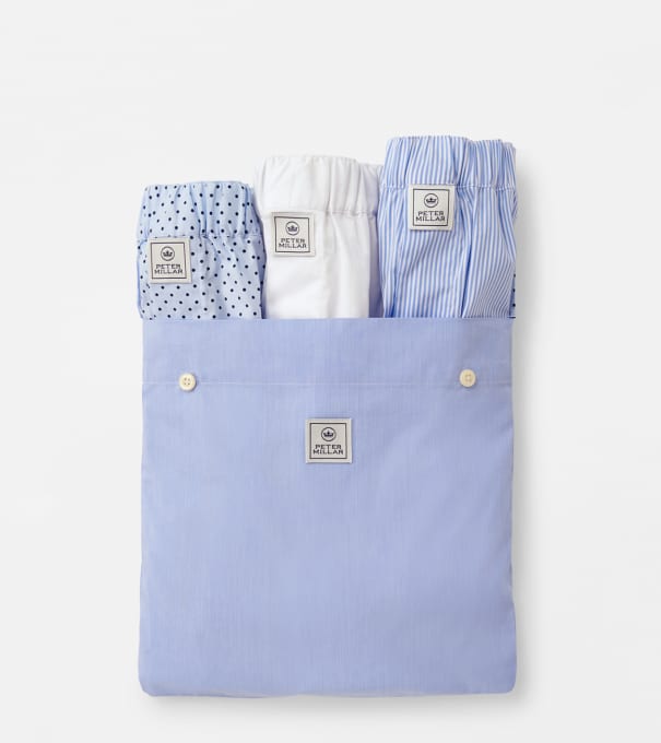 Dempsey Three-Pack Cotton Boxer in Cottage Blue