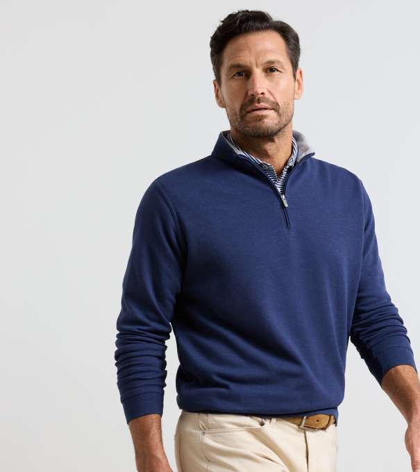 Crown Comfort Quarter-Zip Pullover in Navy