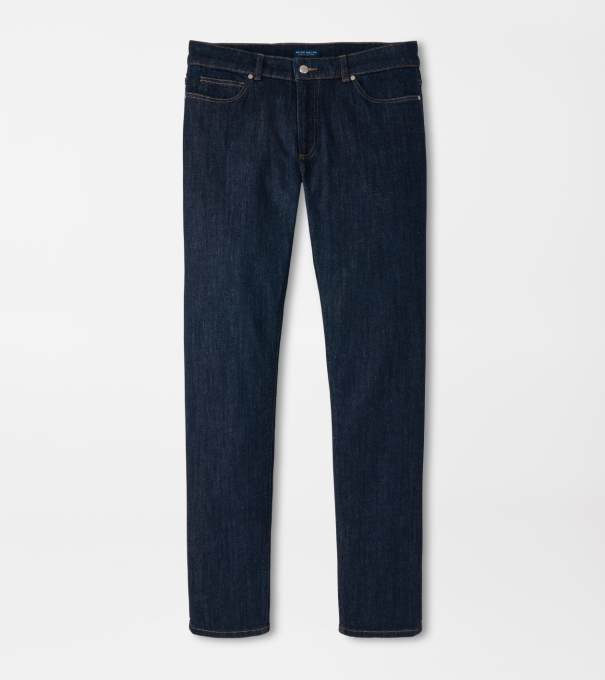 Vintage Washed Five-Pocket Denim in Dark Indigo