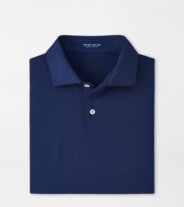 Solid Performance Jersey Polo in Navy