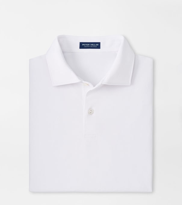 Solid Performance Jersey Polo in White