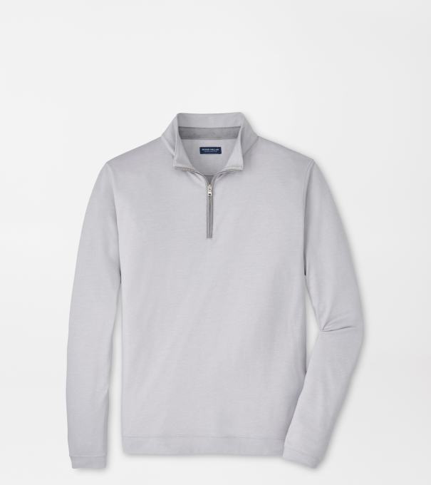 Albatross Cotton-Blend Piqu&eacute; Quarter-Zip in Gale Grey