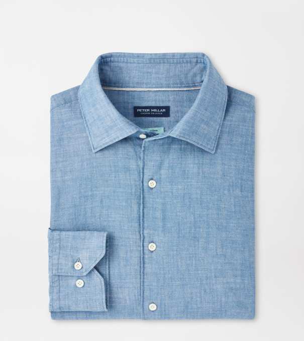 Japanese Selvedge Sport Shirt in Light Chambray