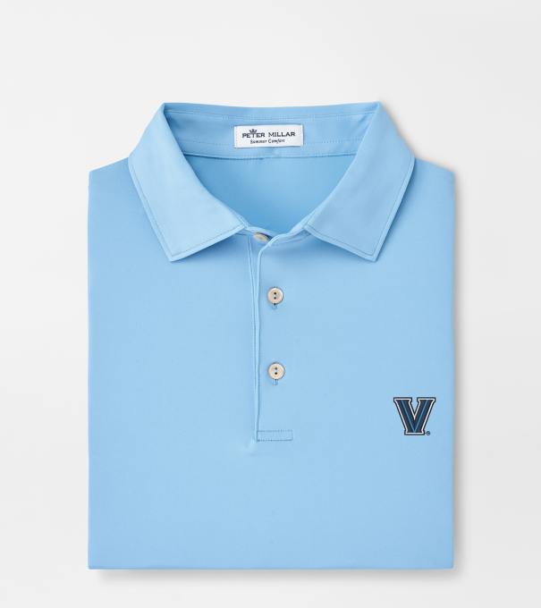 Villanova Solid Performance Jersey Polo in Cottage Blue