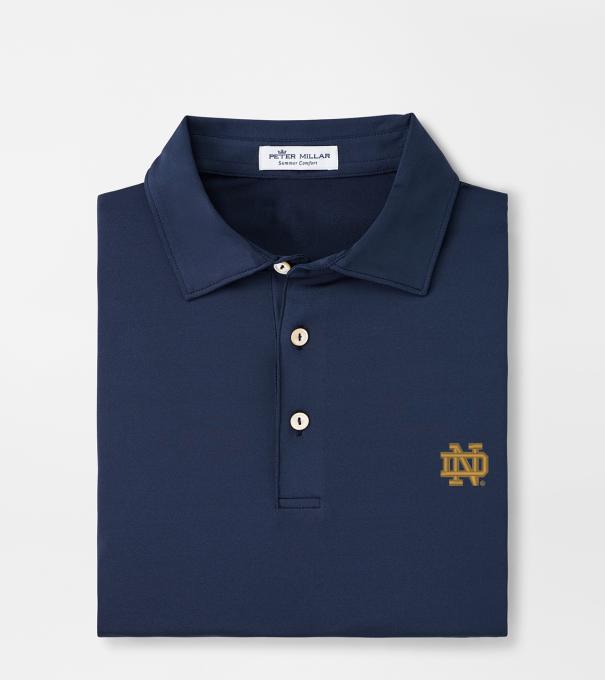 Notre Dame Solid Performance Jersey Polo in Navy