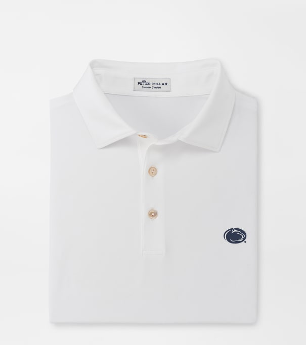 Penn State Solid Performance Jersey Polo in White