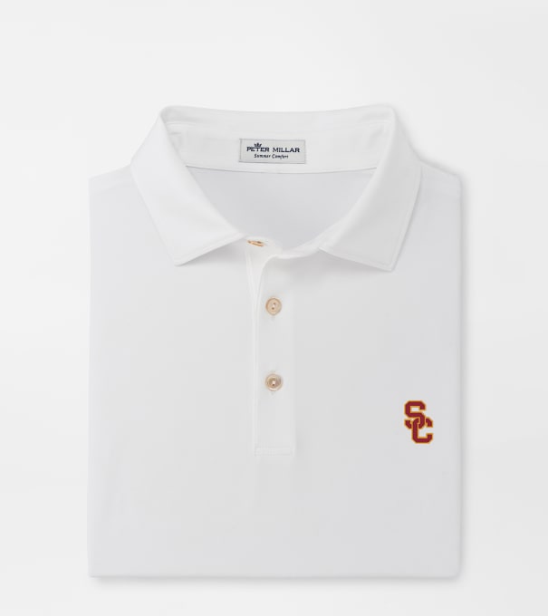 Southern California Solid Performance Jersey Polo in White