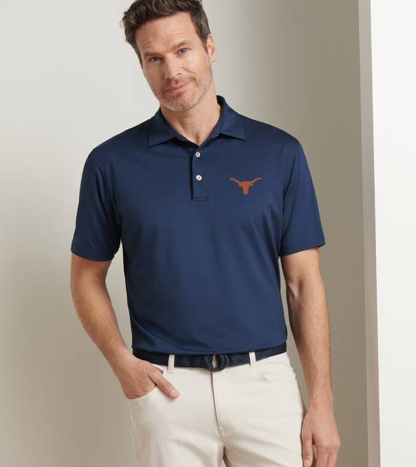 Texas Solid Performance Jersey Polo in Navy