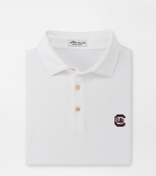 South Carolina Solid Performance Jersey Polo in White
