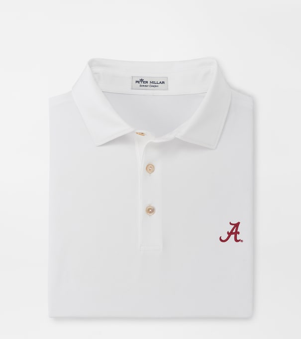 Alabama Solid Performance Jersey Polo in White