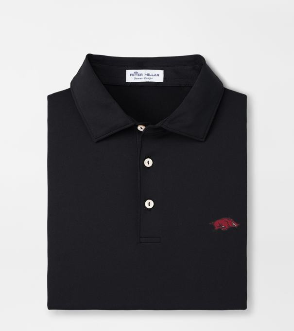 Arkansas Solid Performance Polo in Black
