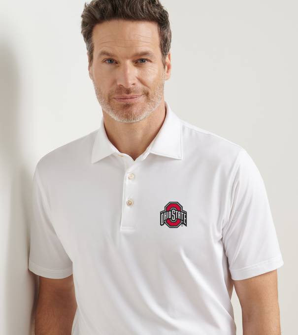 Ohio State Solid Performance Jersey Polo in White
